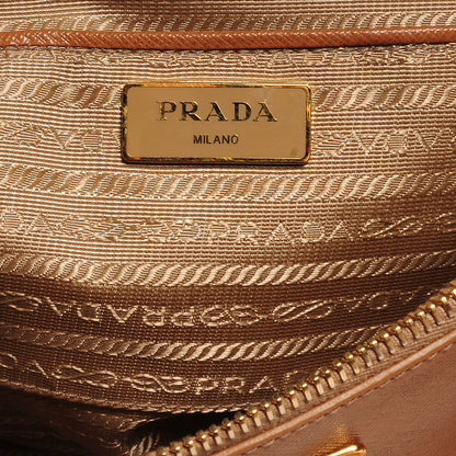 Prada Saffiano Lux Large Double Zip Tote Caramel 8 of 11