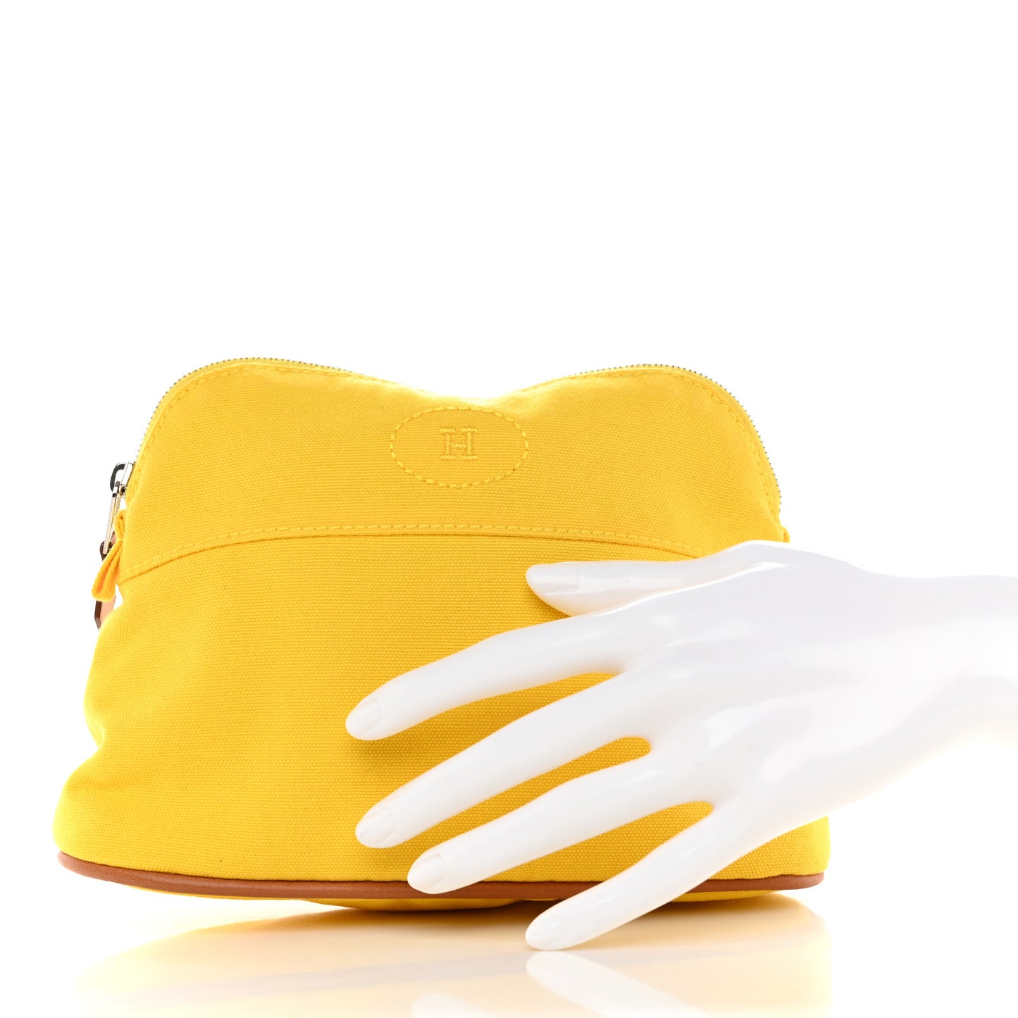 Cotton Canvas Mini Bolide Travel Cosmetic Pouch Yellow