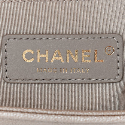 Chanel Iridescent Caviar Chevron Quilted Small Boy Flap Beige 6 of 10