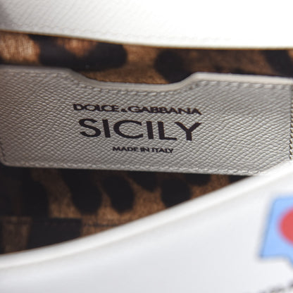 Dolce & Gabbana Dauphine Graffiti Printed Small Miss Sicily Satchel White 8 of 11