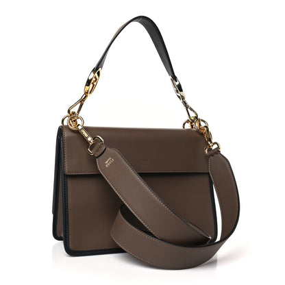 Fendi Vitello Century F is Fendi Bi-Color FF 1974 Embossed Kan I Shoulder Bag Maya Black 3 of 10