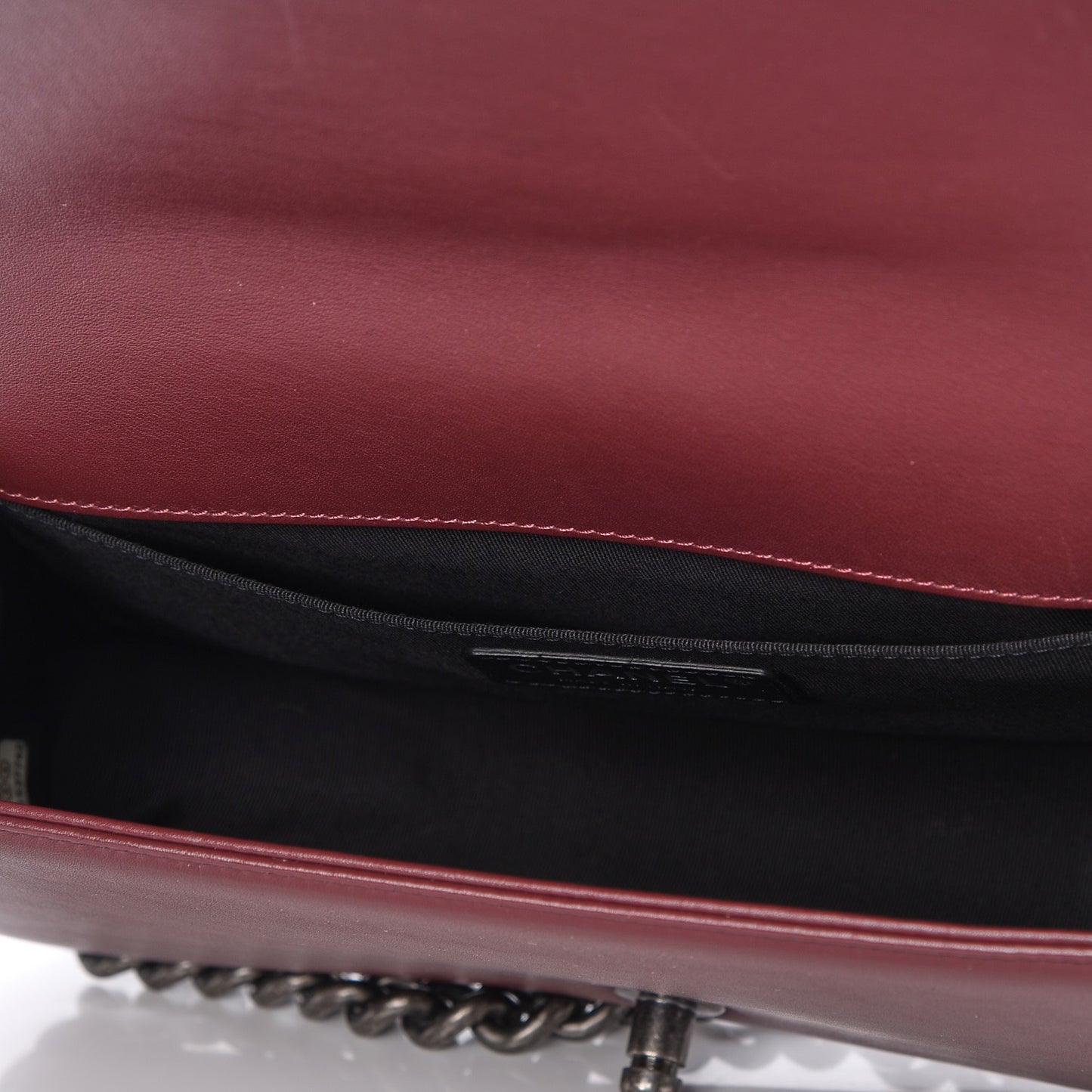 Calfskin Horizontal Quilted Medium Boy Flap Burgundy