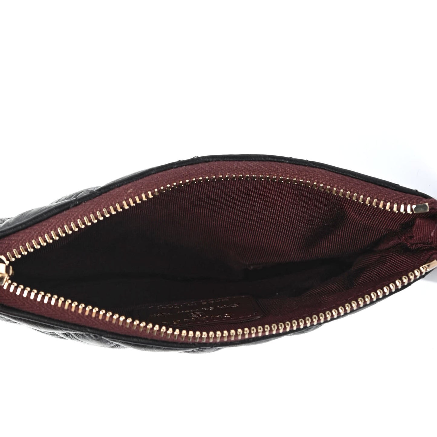 Aged Calfskin Quilted Small Lucky Charms Cosmetic Case Black