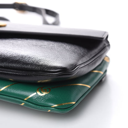 Gucci Calfskin Diagonal GG Medium Thiara Double Envelope Shoulder Bag Emerald Green Black 11 of 11