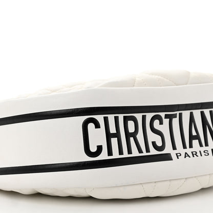 Christian Dior Lambskin Cannage Medium Dior Vibe Hobo Bag White 9 of 15