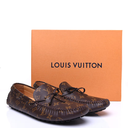 Louis Vuitton Monogram Mens Arizona Car Shoe Moccasin Loafers 9 Macassar 13 of 13