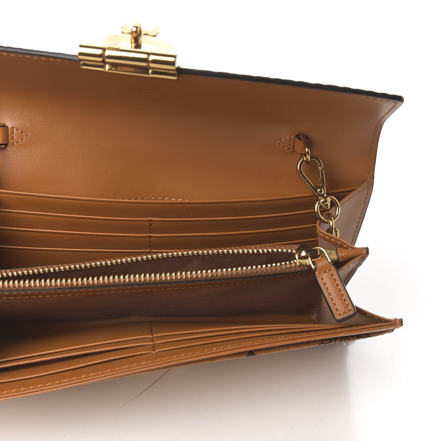 MCM Visetos Large Patricia Wallet On Chain Cognac 6 of 9