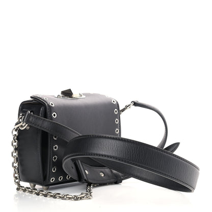 Alexander McQueen Fine Grain Goatskin Perforated Box Shoulder Bag 16 Black 3 of 11
