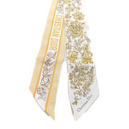 Christian Dior Silk Floral Mitzah Scarf Yellow 2 of 3
