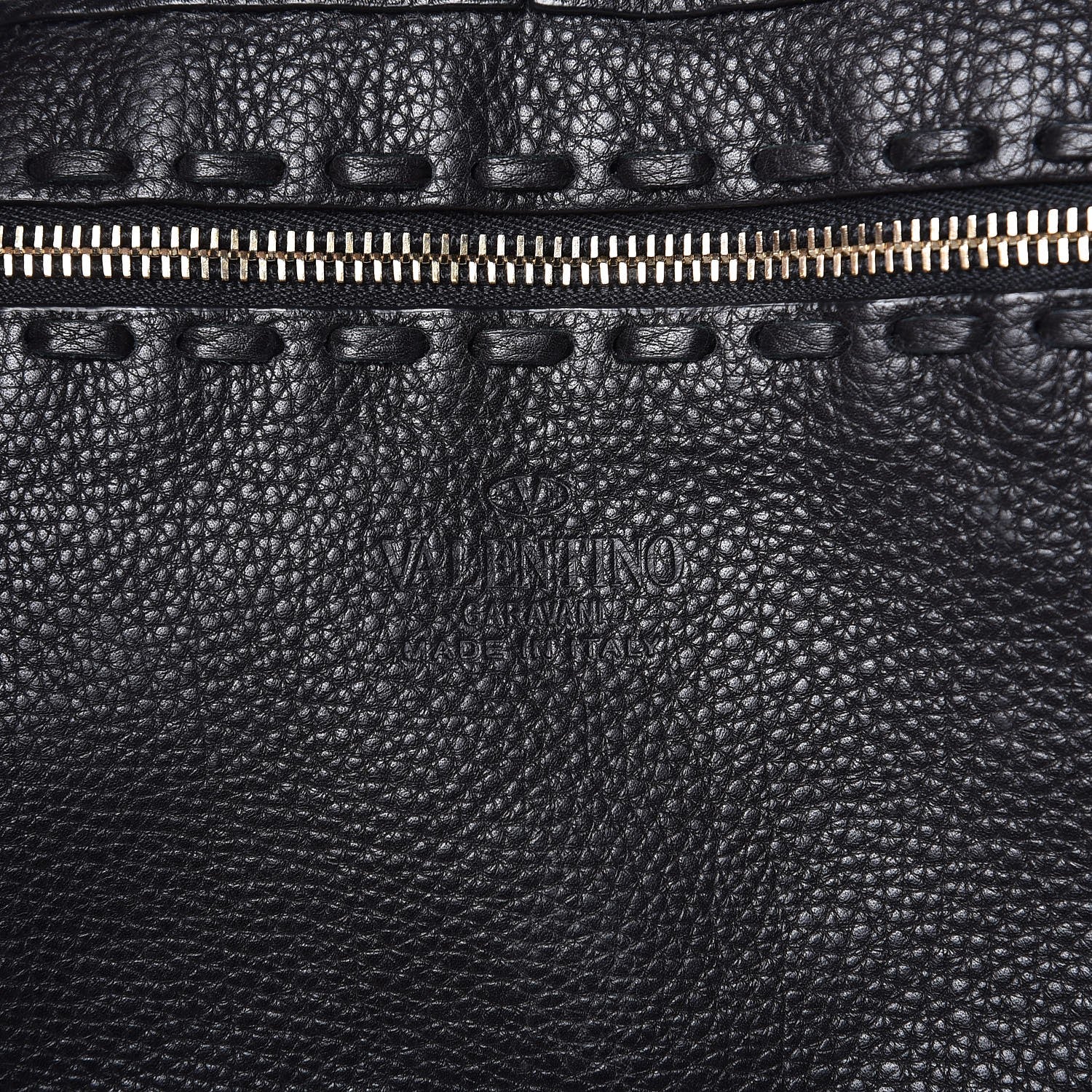 Valentino Garavani Grained Calfskin C-Rockee Fringe Tote Black 7 of 12