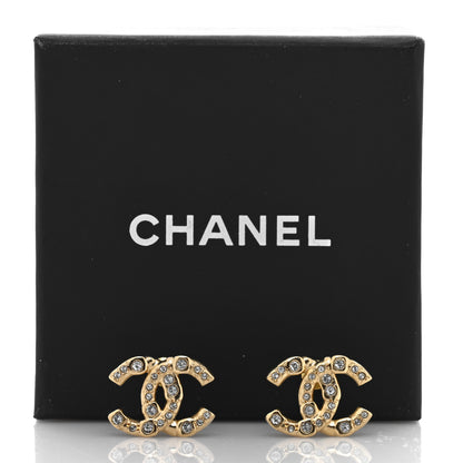 Chanel Crystal CC Earrings Gold 5 of 5