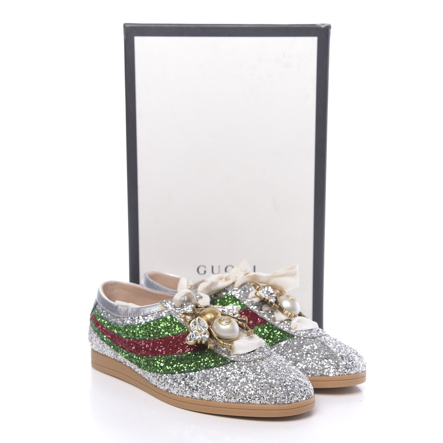 Glitter Fabric Web Falacer Sneakers 37 Silver
