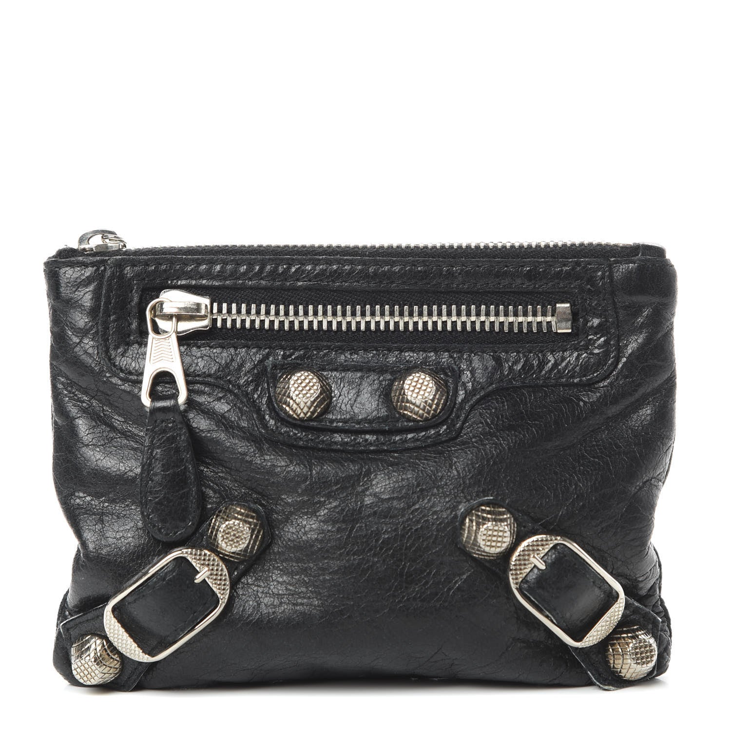 Balenciaga Agneau Giant 12 Silver Hardware M Porte-Monnaie Coin Purse Black 1 of 8