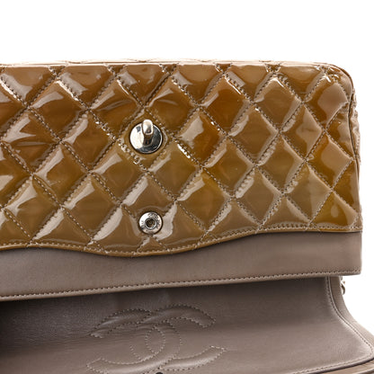 Chanel Patent Quilted Medium Double Flap Dark Green 10 of 10