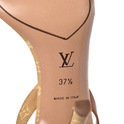 Louis Vuitton Mini Lin Slingback Sandals 37.5 Camel 8 of 16