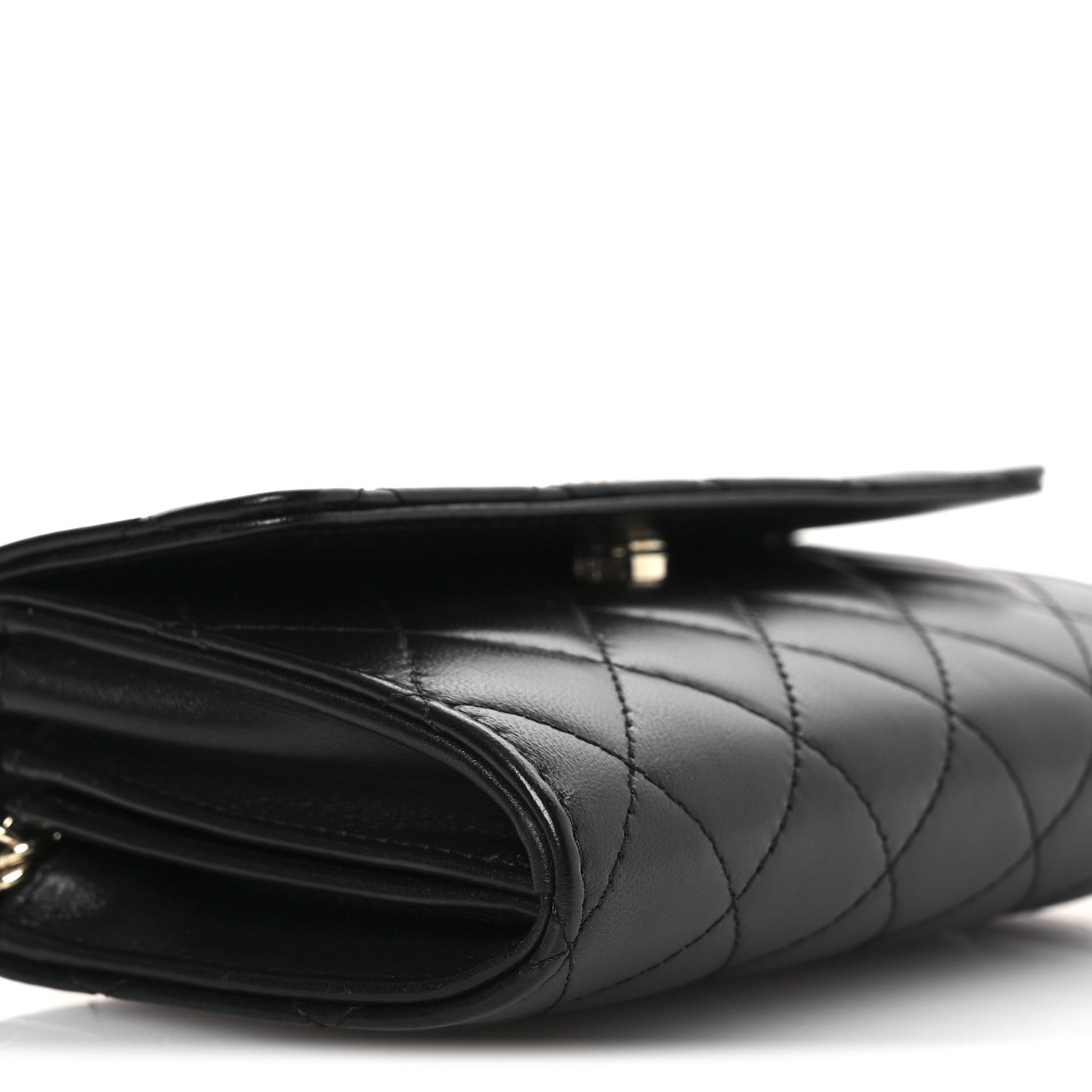 Chanel Lambskin Quilted Pearl My Shoulder Mini French Wallet On Chain WOC Black 10 of 12