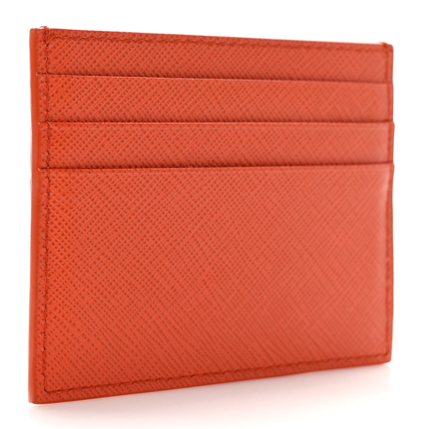 Prada Saffiano Triangle Card Holder Arancio 3 of 7