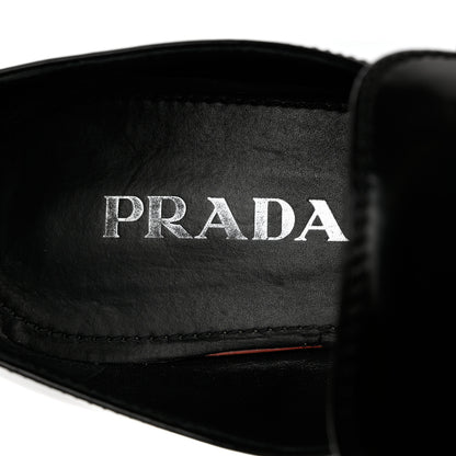 Prada Spazzolato Metal Triangle Logo 50mm Loafers 40.5 Black 7 of 12