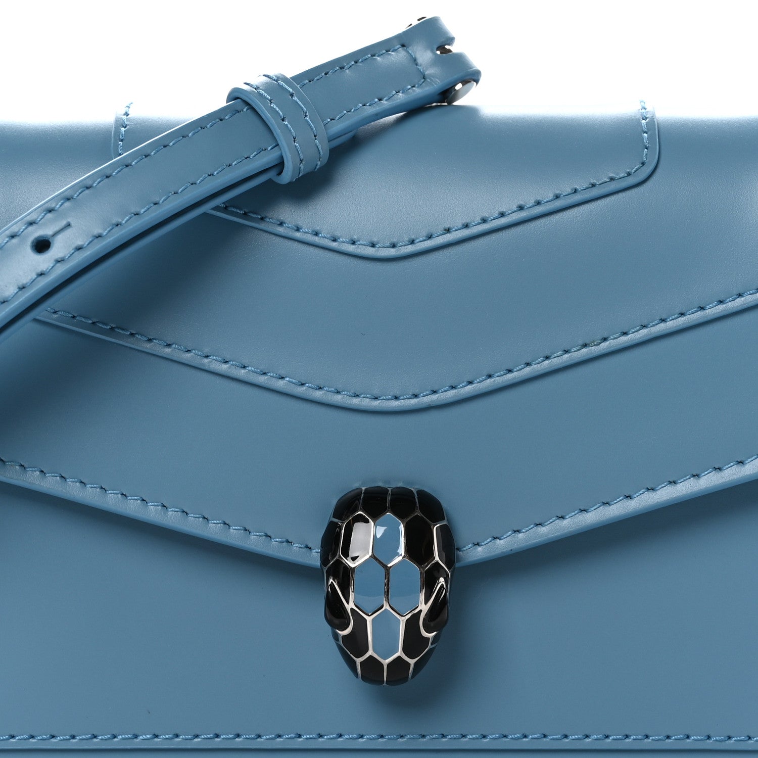 Bulgari Calfskin Serpenti Forever Crossbody Bag Blue 7 of 9