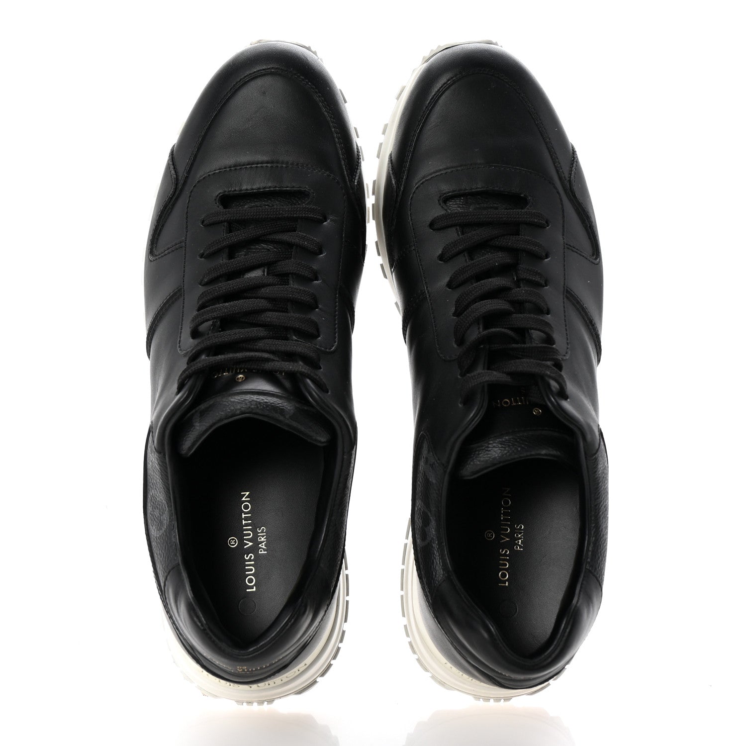 Louis Vuitton Calfskin Mesh Monogram Eclipse Mens Run Away Sneaker 8 Black 2 of 10
