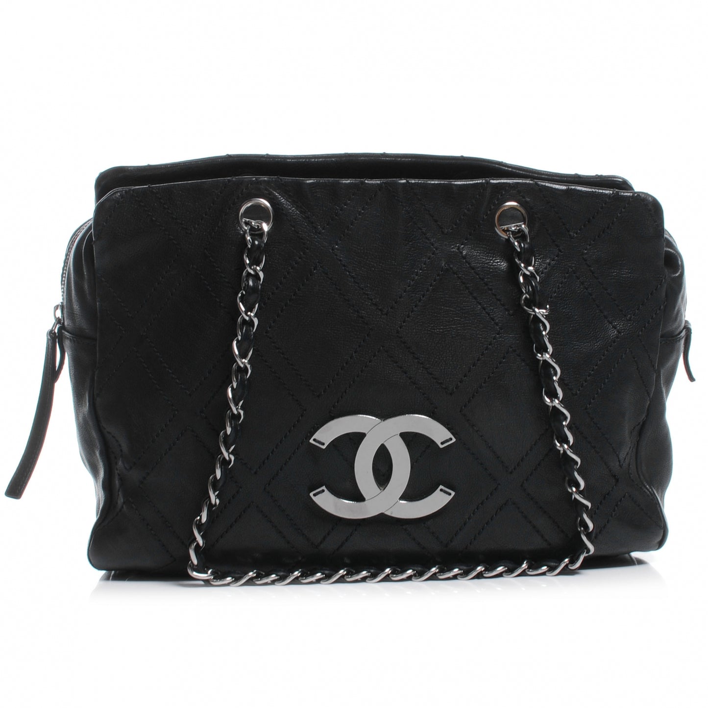 Caviar Diamond Stitch Tote Black