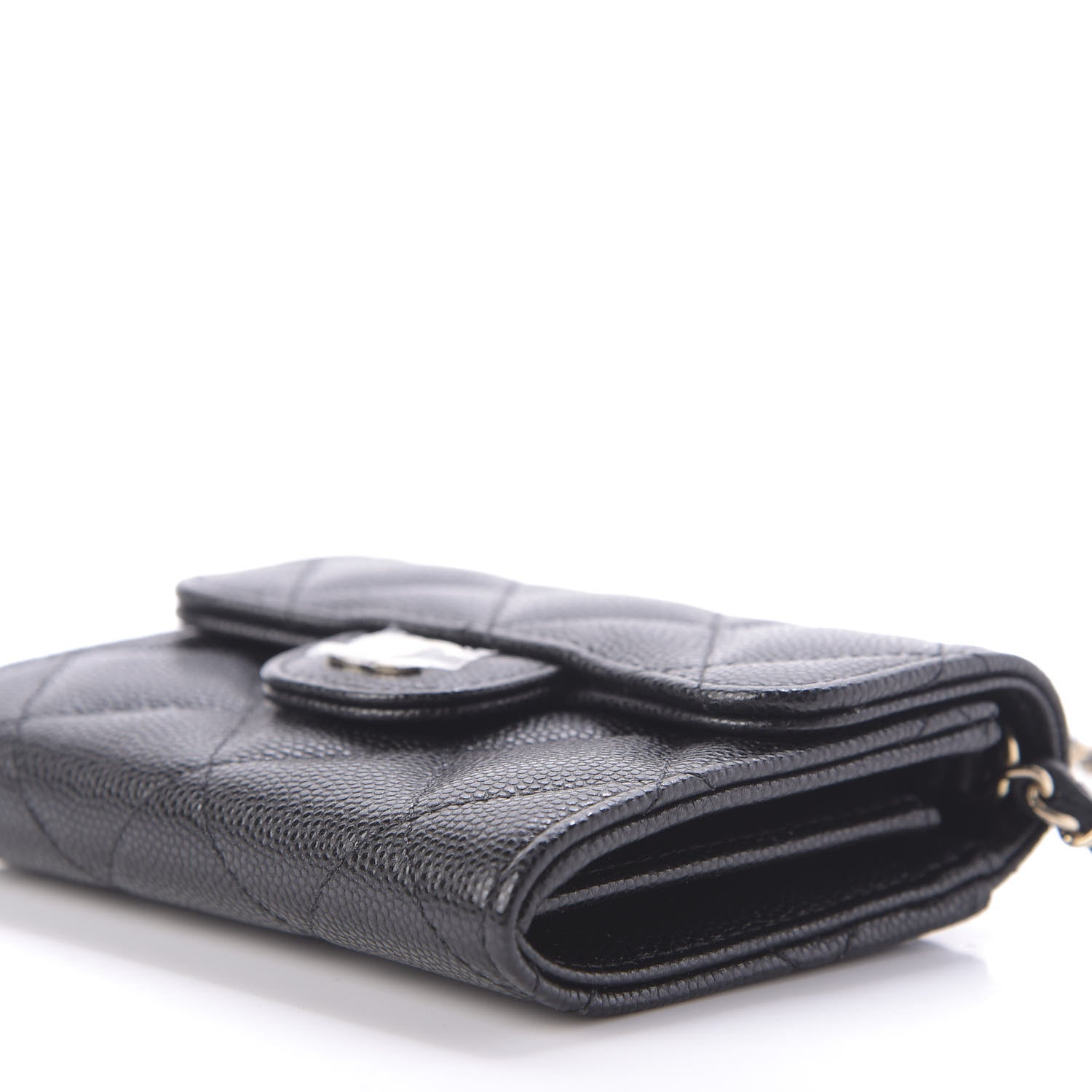 Chanel Caviar Quilted Flap Card Holder On Chain Black 7 of 10
