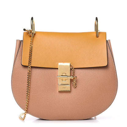 Chloe Grained Calfskin Lambskin Bi-Color Drew Shoulder Bag Wet Sand Sunflower 1 of 10