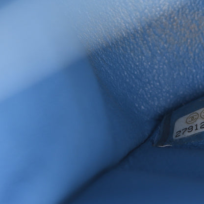 Chanel Caviar Flat Chevron Quilted Jumbo Double Flap Blue 7 of 12