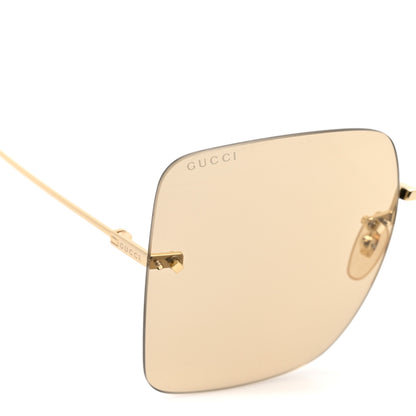Gucci Acetate Detachable Charm Square Frame Sunglasses GG1147S Gold 7 of 8