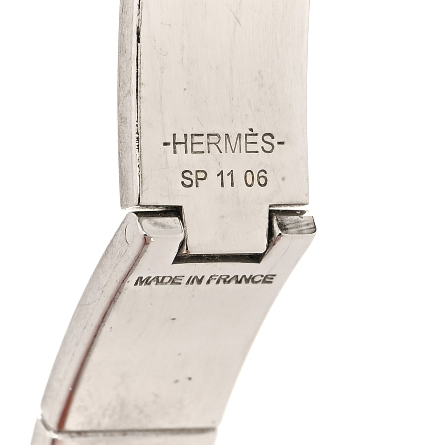 Epsom Charniere Uni Narrow Hinged Bracelet M White