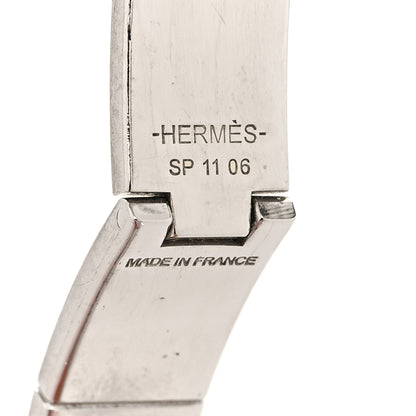 Hermes Epsom Charniere Uni Narrow Hinged Bracelet M White 5 of 6