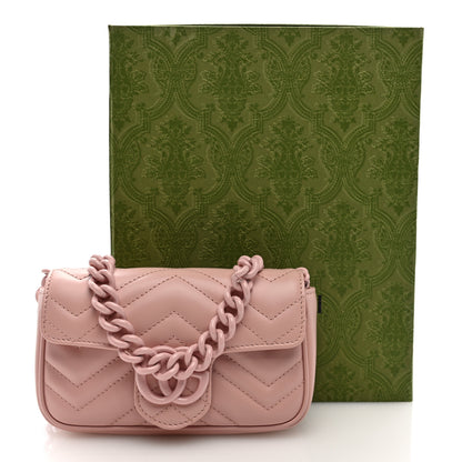 Gucci Calfskin Matelasse Monochrome GG Marmont Chain Belt Bag Perfect Pink 11 of 11
