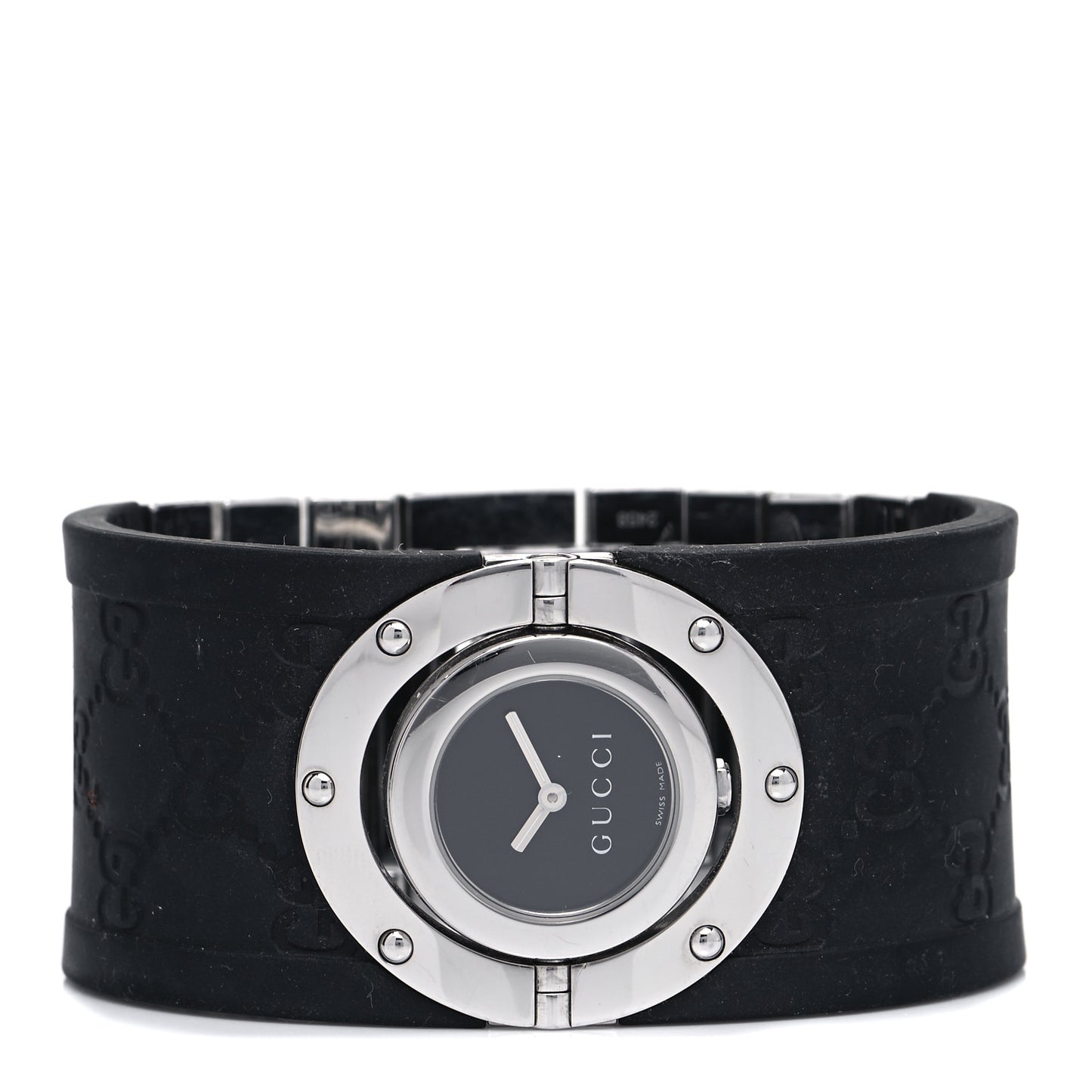 Stainless Steel Rubber 33mm Twirl Quartz Watch Black