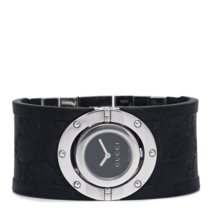 Gucci Stainless Steel Rubber 33mm Twirl Quartz Watch Black 2 of 5