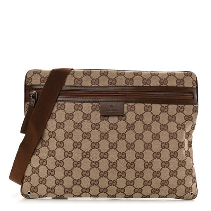 Gucci Monogram Flat Messenger Bag Dark Brown 1 of 11