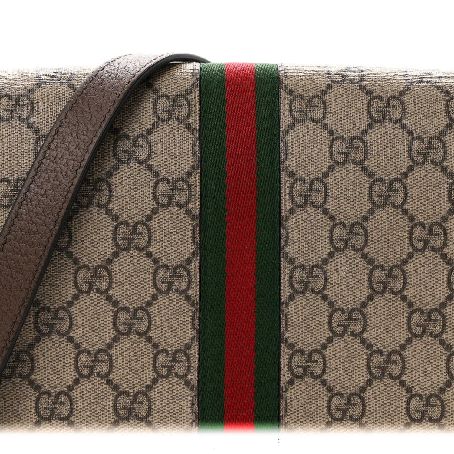 Gucci GG Supreme Monogram Web Small Ophidia Flap Messenger Bag Brown 7 of 9
