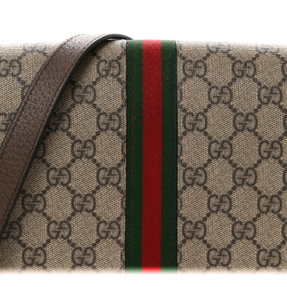 Gucci GG Supreme Monogram Web Small Ophidia Flap Messenger Bag Brown 7 of 9