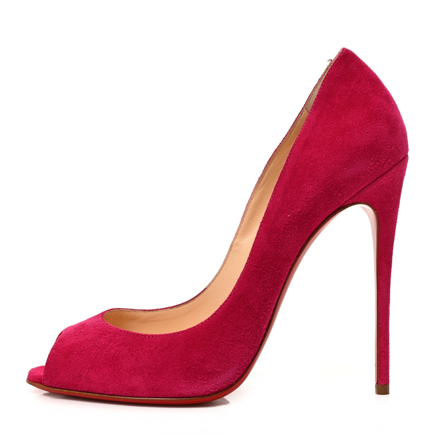 Suede Hyper Prive Peep Toe Pumps 38 Pink