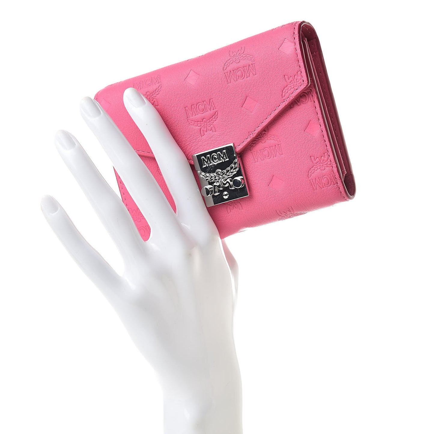Calfskin Ottomar Monogram Tri-Fold Wallet Sugar Pink