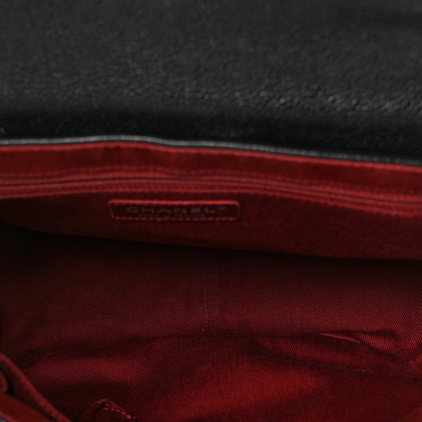 Caviar Half Moon Large Flap Black