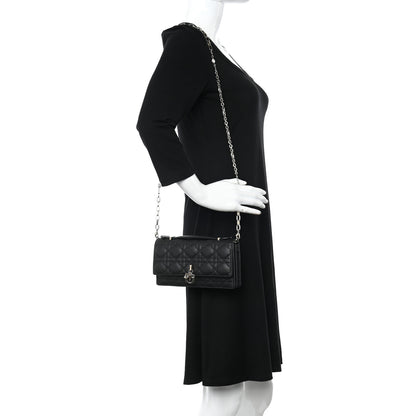 Christian Dior Lambskin Lady Dior Top Handle Clutch Black 2 of 13