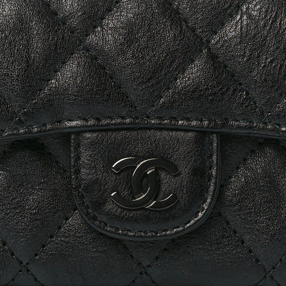 Chanel Crumpled Calfskin Quilted Flap Card Holder Wallet So Black 9 of 13