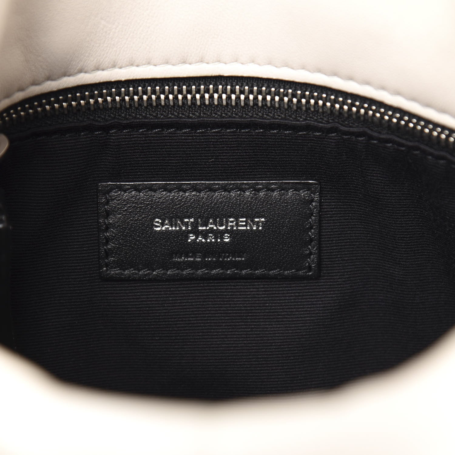 Saint Laurent Lambskin Quilted Small Loulou Puffer Monogram Chain Satchel Blanc Vintage 5 of 10