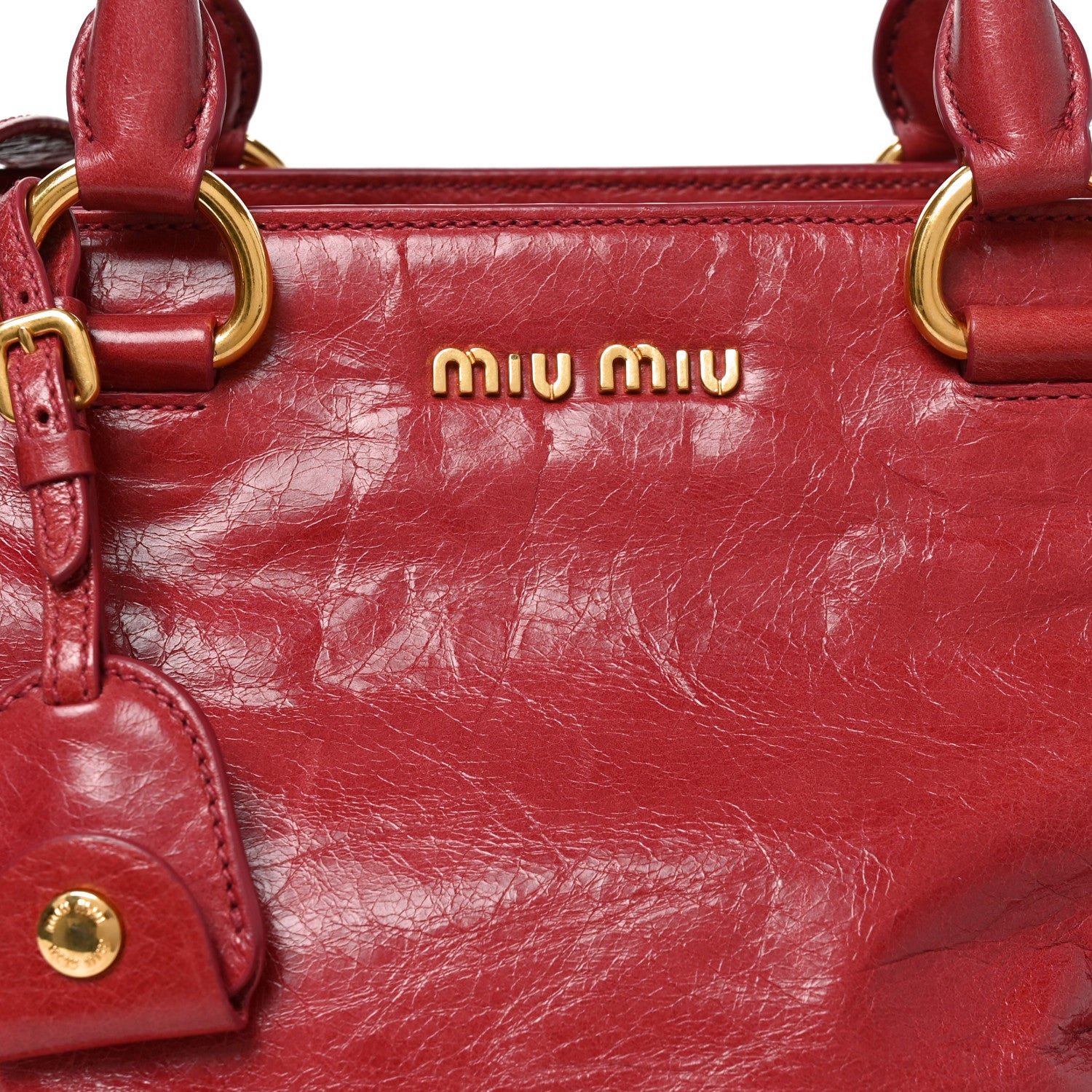 Miu Miu Vitello Shine Top Handle Satchel Pink 1910590 – FASHIONPHILE