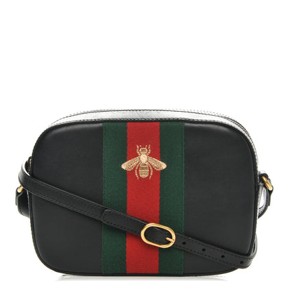 Gucci Calfskin Web Small Webby Bee Shoulder Bag Black 1 of 7