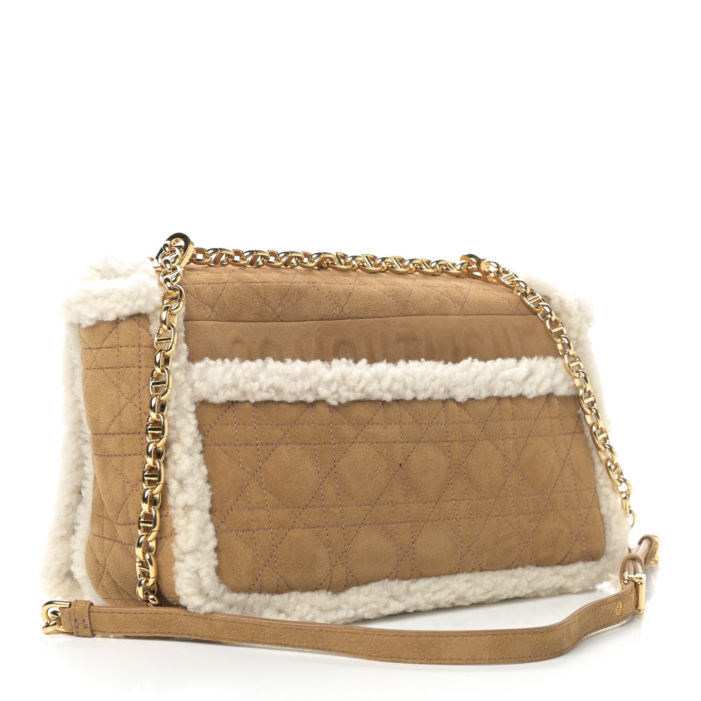 Shearling Cannage Large Caro Bag Camel