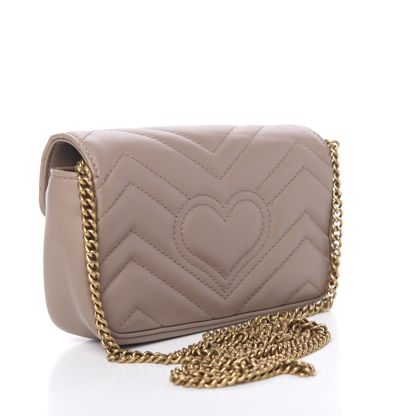 Calfskin Matelasse Super Mini GG Marmont Shoulder Bag Porcelain Rose