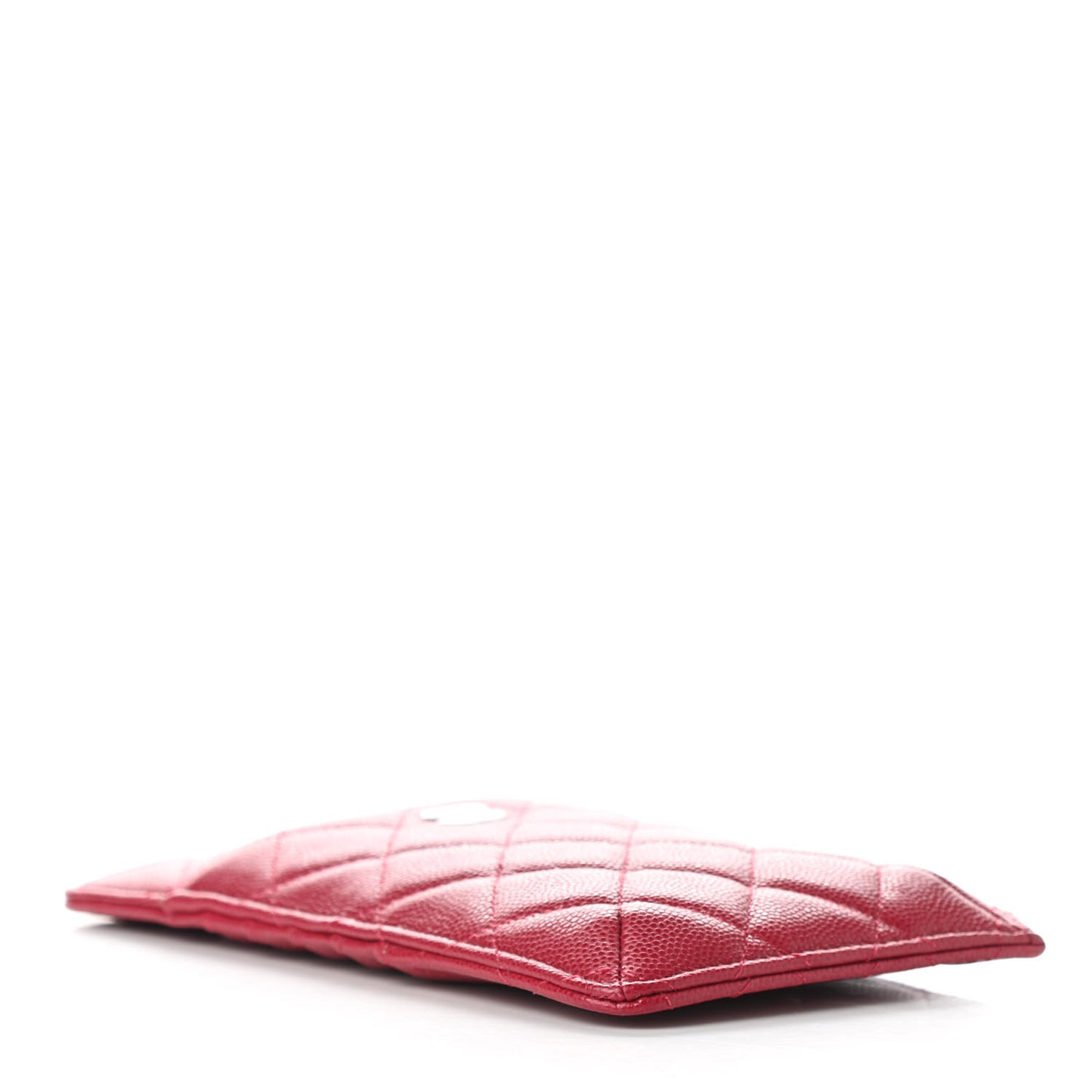 Caviar Quilted Classic Flat Wallet Pouch Red