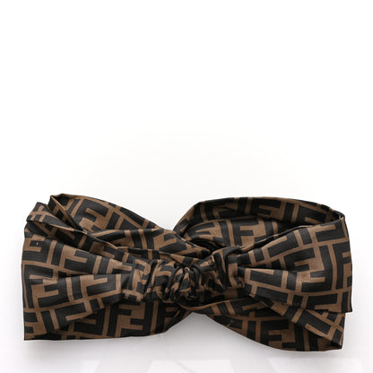 Fendi Silk FF Logo Headband Tobacco 3 of 4