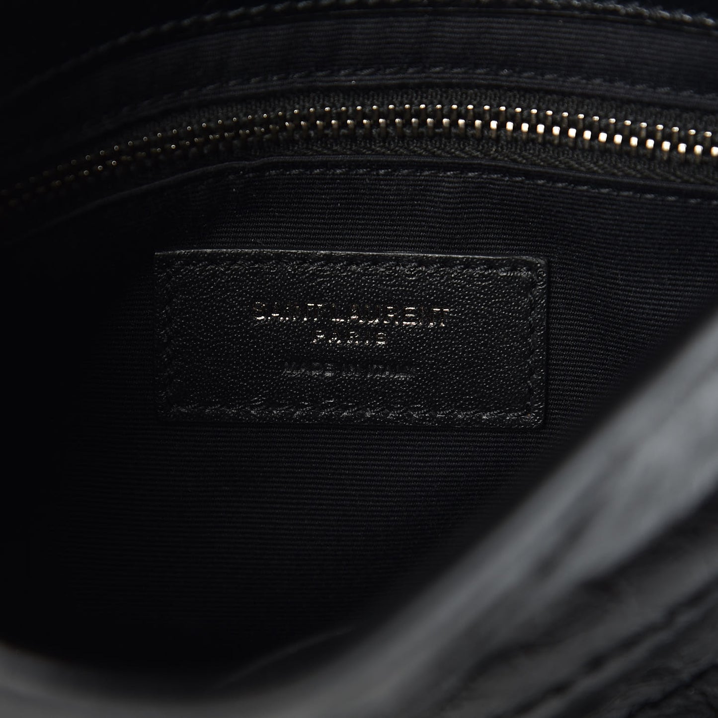 Crinkled Calfskin Matelasse Monogram Niki Chain Wallet Black